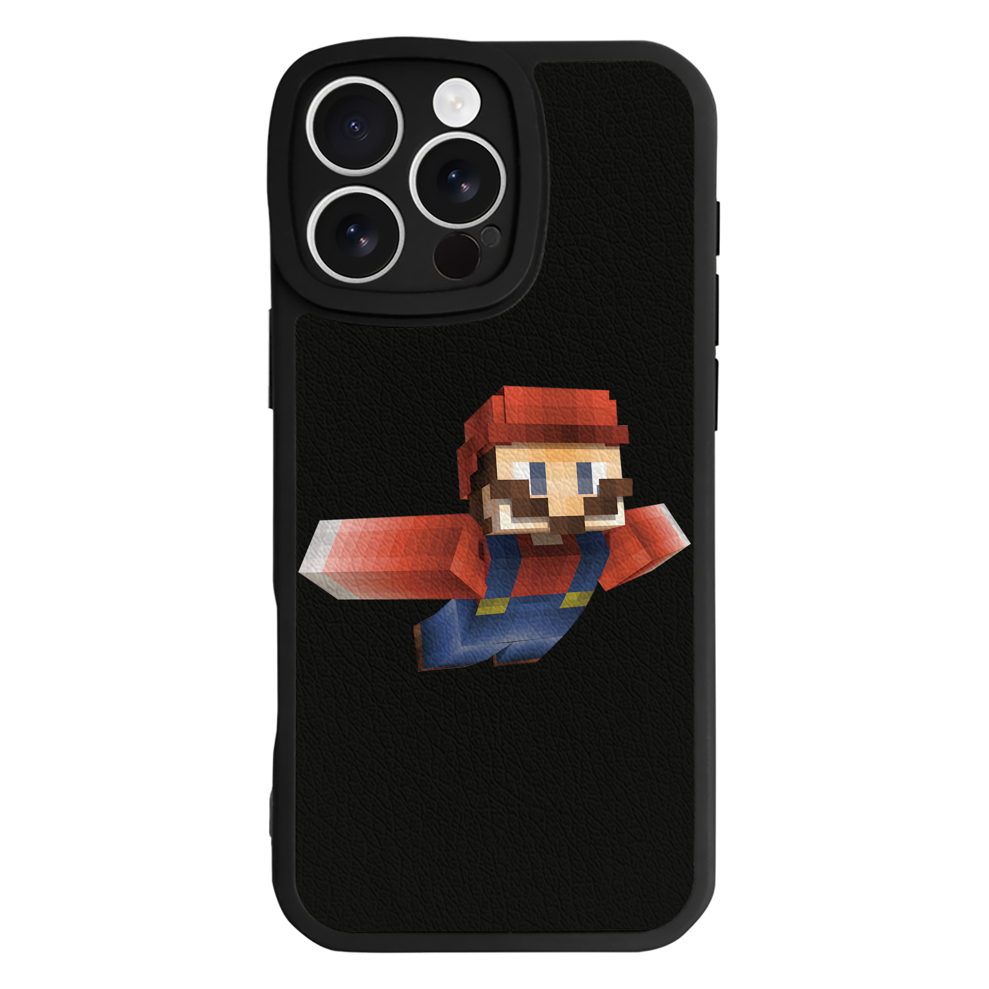 （画像用） マインクラフト ブロックの世界 Minecraft MC Block world 【iPhone 16シリーズ対応】シリコンスマホケース（レザー調） 材質：シリコン